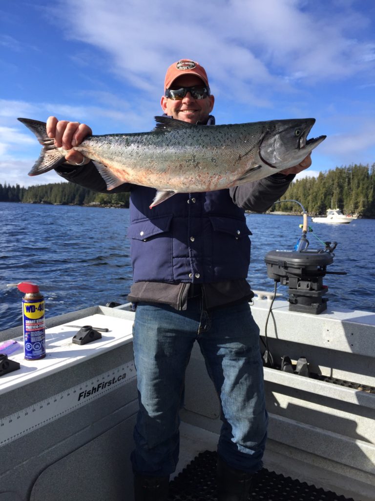 Winter Chinook landed during the Sproat Loggers Derby in March. This fish hit a Kitchen Sink--a three and a half inch in the Vernon Bay Area. Fishing with Blair from Bamfield.