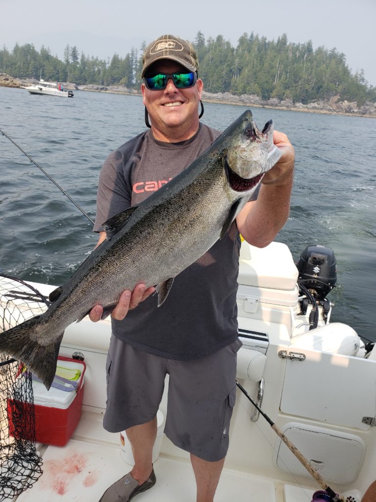 Jeff from Wisconsin fished with Doug of Slivers Charters Salmon Sport Fishing and landed this fish close to Swale Rock using anchovy 