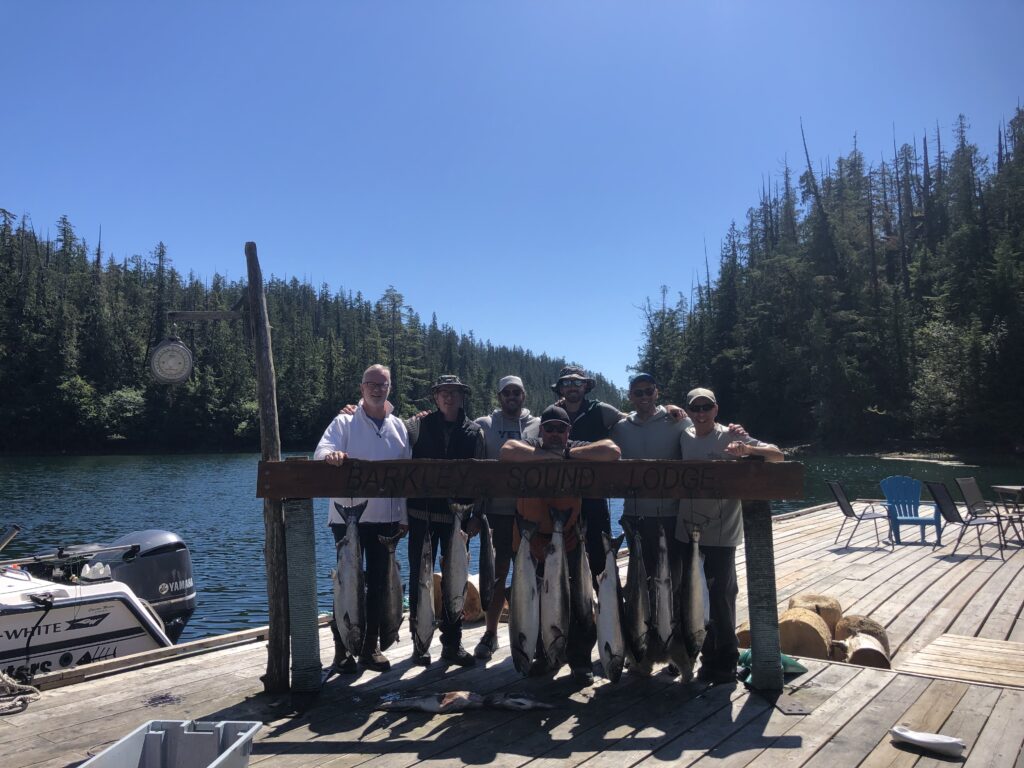 This family of fathers and sons from Winnipeg and Calgary fished with Doug
and Darcy of Slivers Charters Salmon Sport Fishing.  The 2022 season had
plenty of sport fishing action.  We are looking forward to 2023 salt water
sport fishing