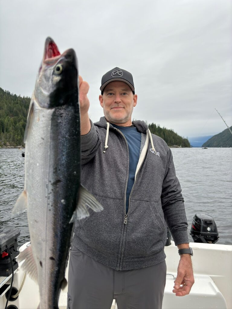 Bryan fished with wife Laura and two sons recently with Slivers Charters  Salmon Sports Fishing .  The family lives in Singapore and fish with Slivers Charters every other year.